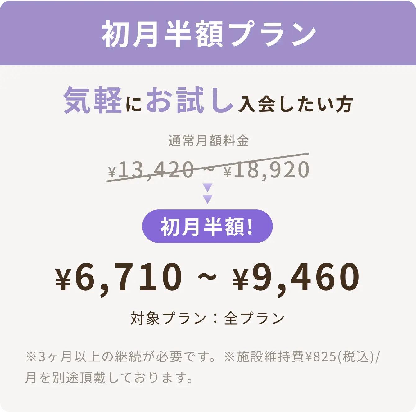 初月半額プラン